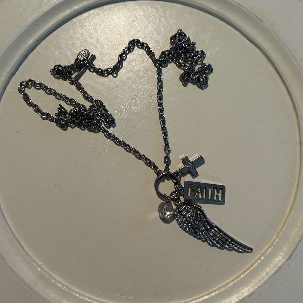 Silver Faith Charm Necklace